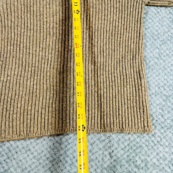 Vintage Y2K Abercrombie & Fitch Muscle Sweater Mens L Beige Ribbed Vneck Chunky - Picture 5 of 5